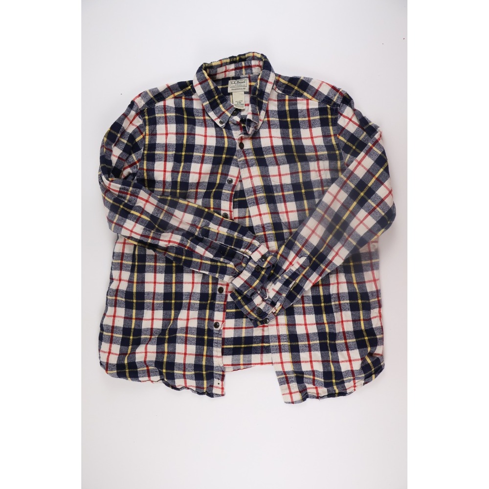 LL Bean vintage Flannel Shirt Plaid Excellent Condition
